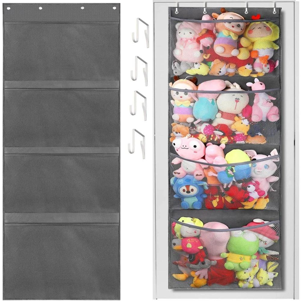 New Large Size Wall-Mounted Storage Bag 4-Layers Mesh Display Hanging Design Hanging Bag Kid s Dolls серый 3990₽