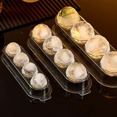 Reusable Design Ball Shaped Ice Mold Freezer Safe Quick Release Spherical Ice Maker Low Temperature Resistant 4 Compartment