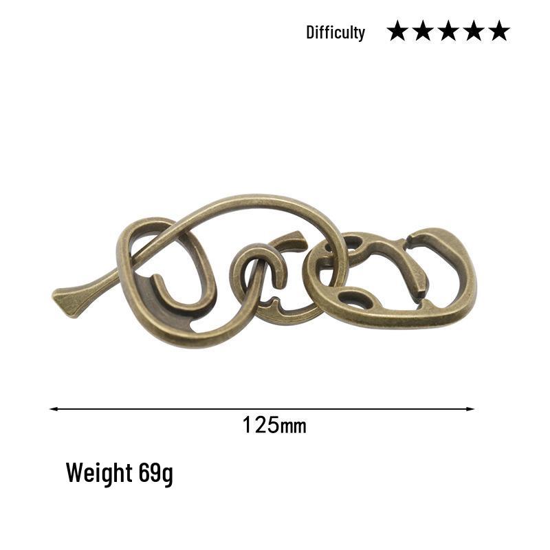 Intelligence Puzzle Zinc Alloy Disentanglement Rings - Unlock Nine Linked Rings Kongming Luban Lock Educational Toy