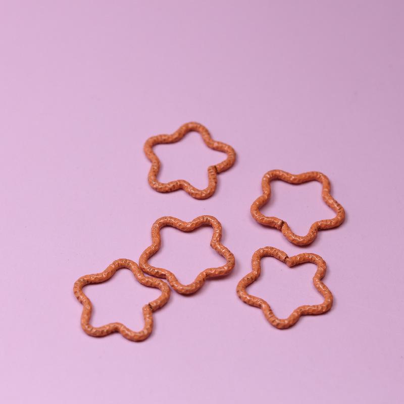 DIY Colorful Five-Pointed Star Embossed Open Jump Ring for Earring Making