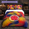 Colombia Football Pattern 3 Pieces Bedding Set Soft Microfiber Duvet Cover with Pillow Cases for Bedroom