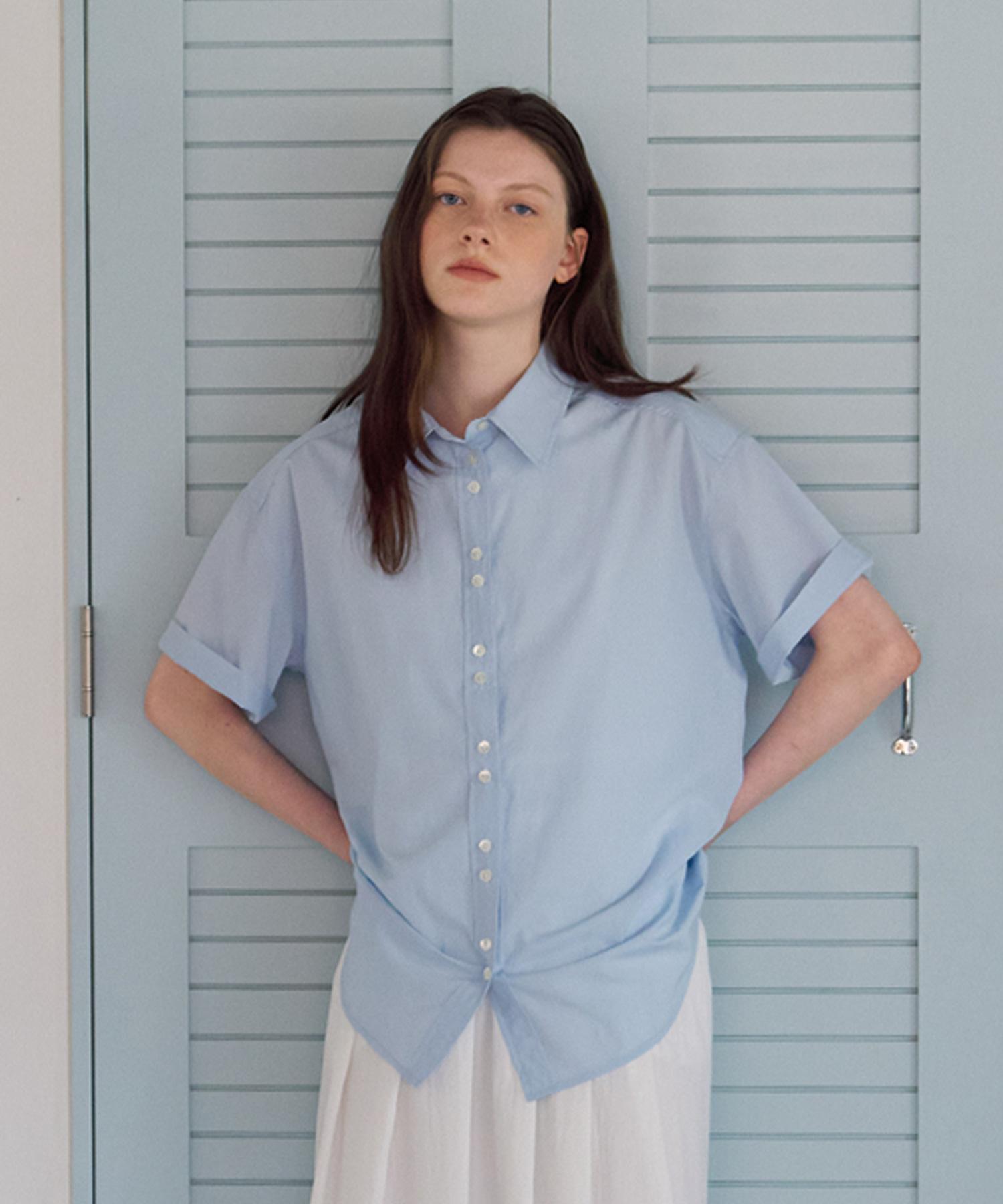 Button Tencel Two Button Shirts (Skyblue) Skyblue