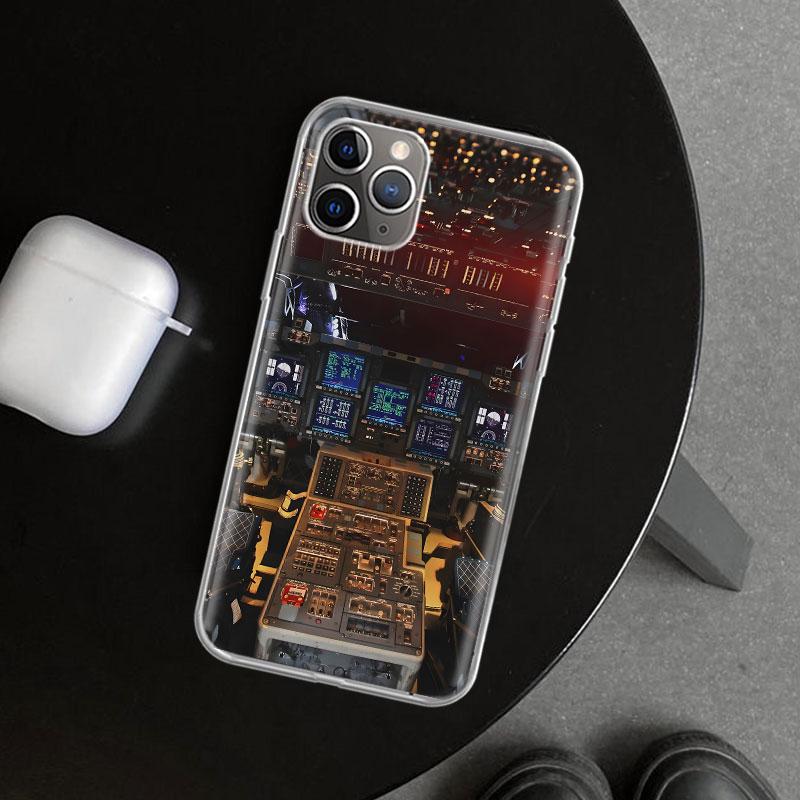 

Aviation Aeroplane Pilot Cockpit Phone Case Cover for iPhone 11 12 13 Mini 14 15 Plus 16 Pro Max 17 Air 7 8 + SE Art Customized iPhone 14 Pro