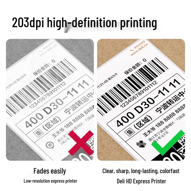 Deli GE410 108mm Thermal Label & Waybill Printer - USB CN plug (adapter included)