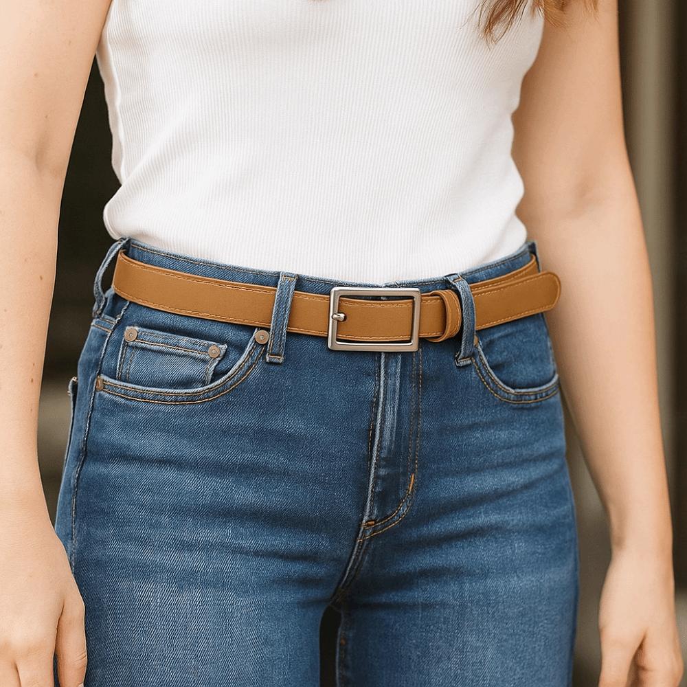 Retro Suede Leather Belt Luxury Design Frosted Waistband Trendy Business Waist Belt  For Women