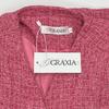 GRAXIA Pink Midi Long and Perfect for Hostess and Size Women's Dress, Two-Piece Set, Tweed, Fitted, Knee-Length, Sleeves, Slit, Button-Down Design,