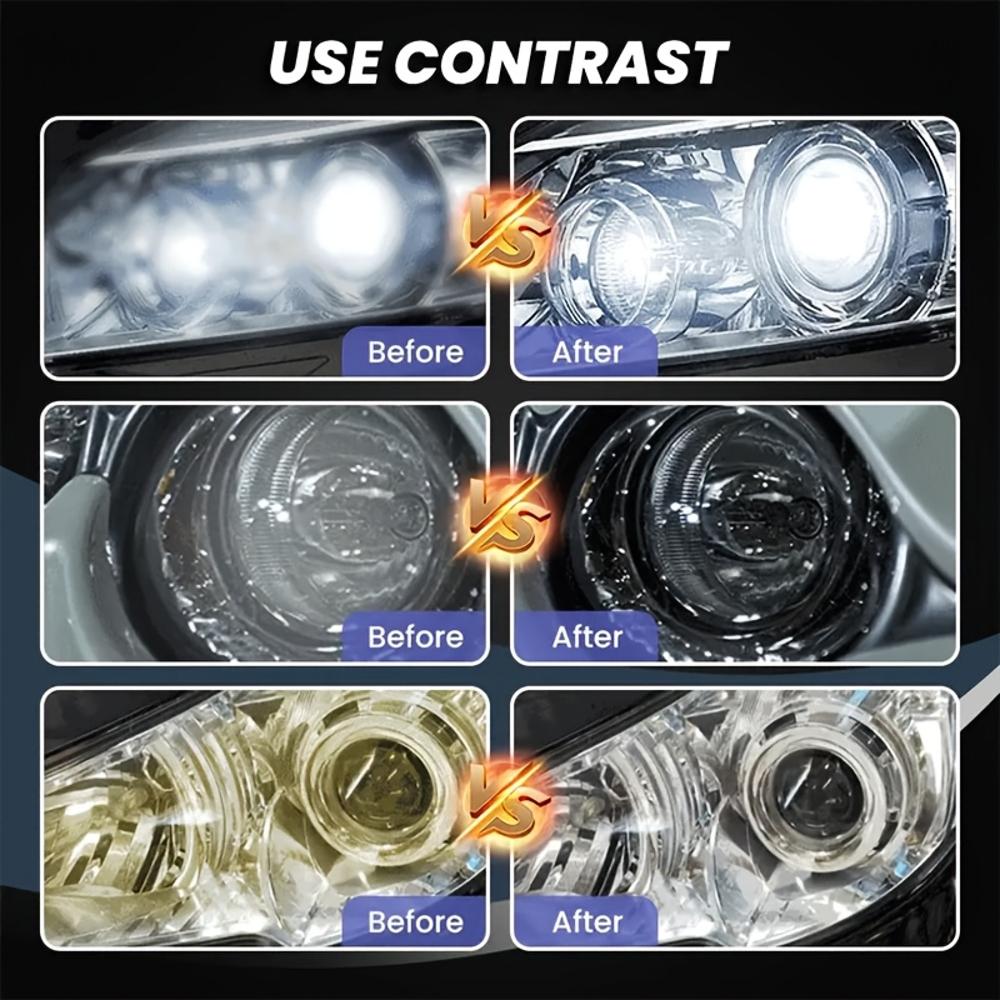1 Tube JOKJOK All-in-One Headlight Restoration Kit - Fast-Acting Formula for Clear, Glossy Lens Repair, Scratch & Yellowing/Whit