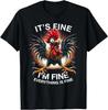T-shirt Graphique Drôle Ça Va Je Vais Bien T-shirt Poulet Bizarre Fou