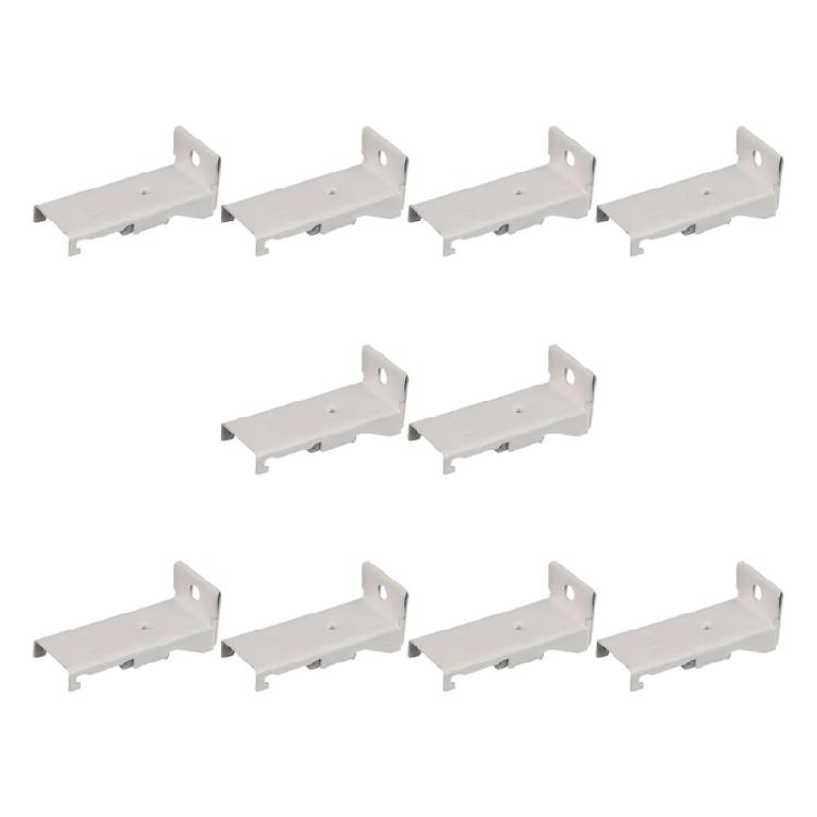 Set of 10 Metal Side Mount Brackets For Curtain Track Wall Support System Flexible Curtain Rails Hanger Holder Clip