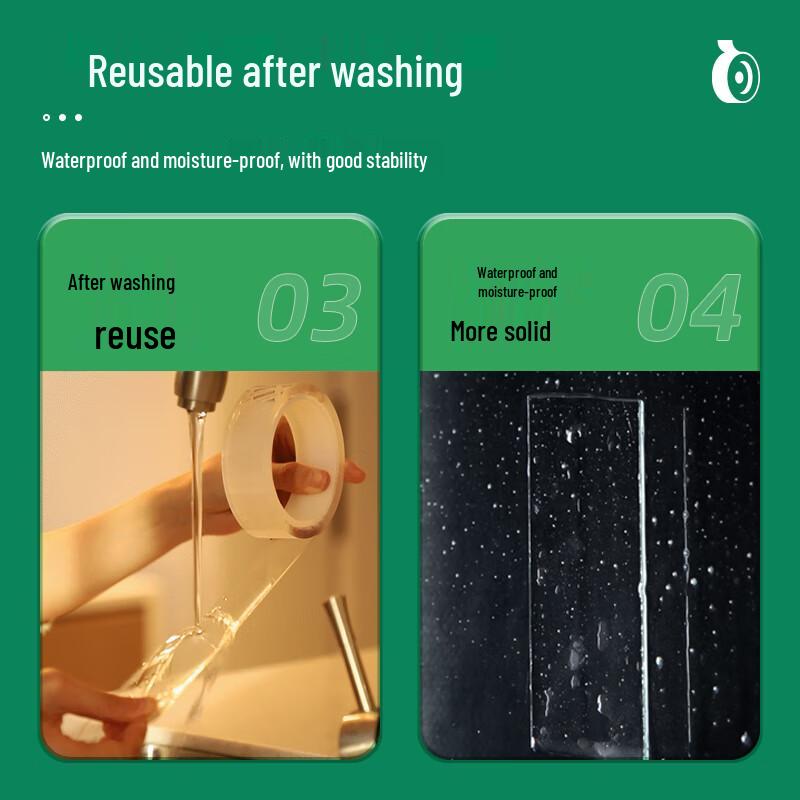 Deli Reusable Nano Double-Sided Transparent Tape