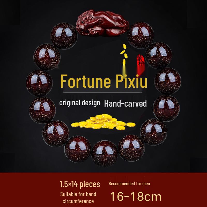 Sandalwood & Indian Rosewood Pixiu Prayer Bracelet for Men & Women