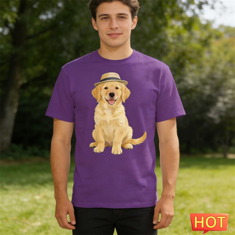Funny Golden Retriever Graphic T Shirts For Men Summer Fashion Cute Dog 3D Printed T-shirts Casual Oversized Crew Neck Tees Tops