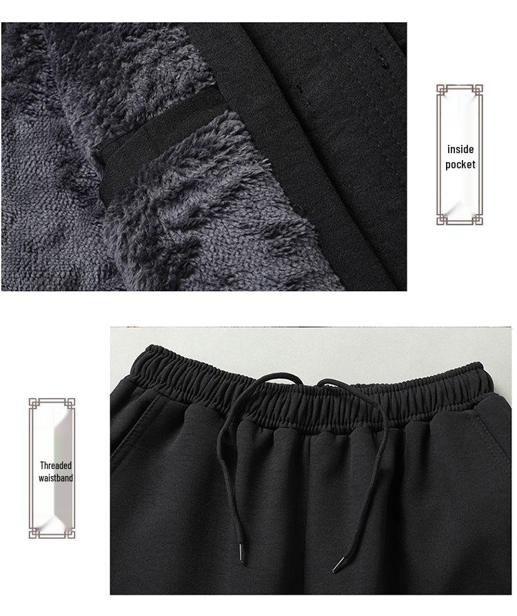 Fleece-Lined Cotton-Padded Tang Suit: Warm Winter Coat for Middle-Aged & Elderly Men