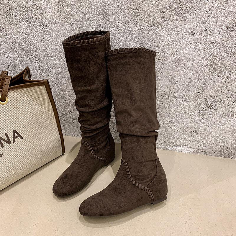 Women's Fashion Chunky Heel Soft Elastic Comfortable Ankle Boots Shock Absorbing Anti-slip Casual Sports Martin Boots