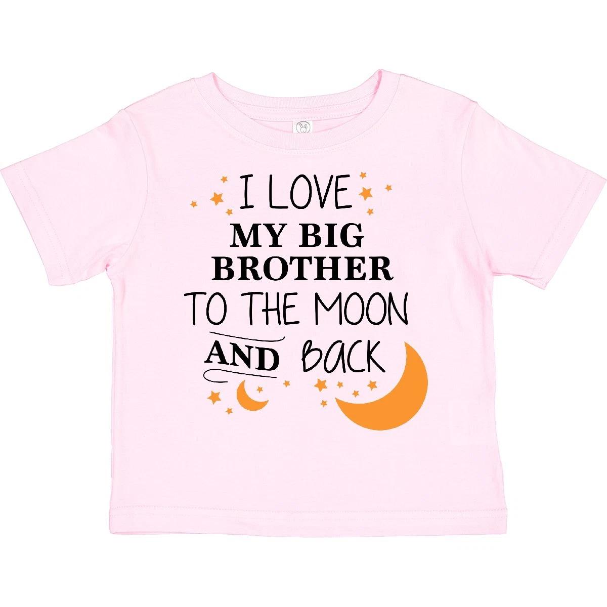 

Inktastic I Love My Big Brother To The Moon And Back Toddler kids boys T-Shirt Family Bro 120