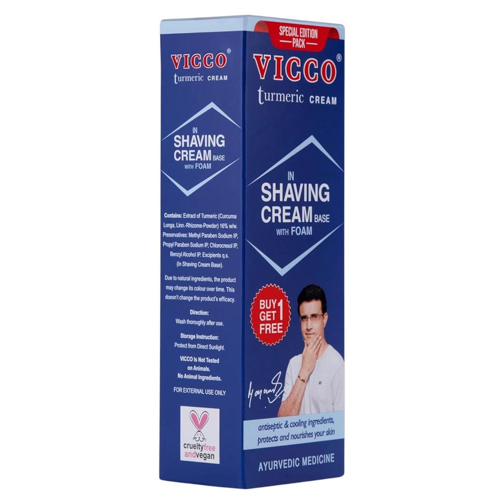 Vicco Turmeric Shaving Cream Foam Base For Men | Smooth & Clean Shave | Moisturizes Skin And Protects From Irritation | Ayurvedic 70g Pack Of 3