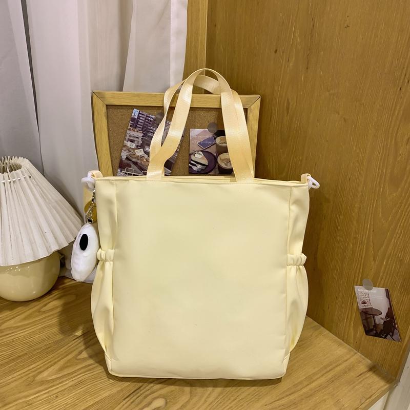 Solid Color Transparent Crossbody Bag Student Handbag Women's Large Capacity Shoulder Tote Bag with Pen Bag