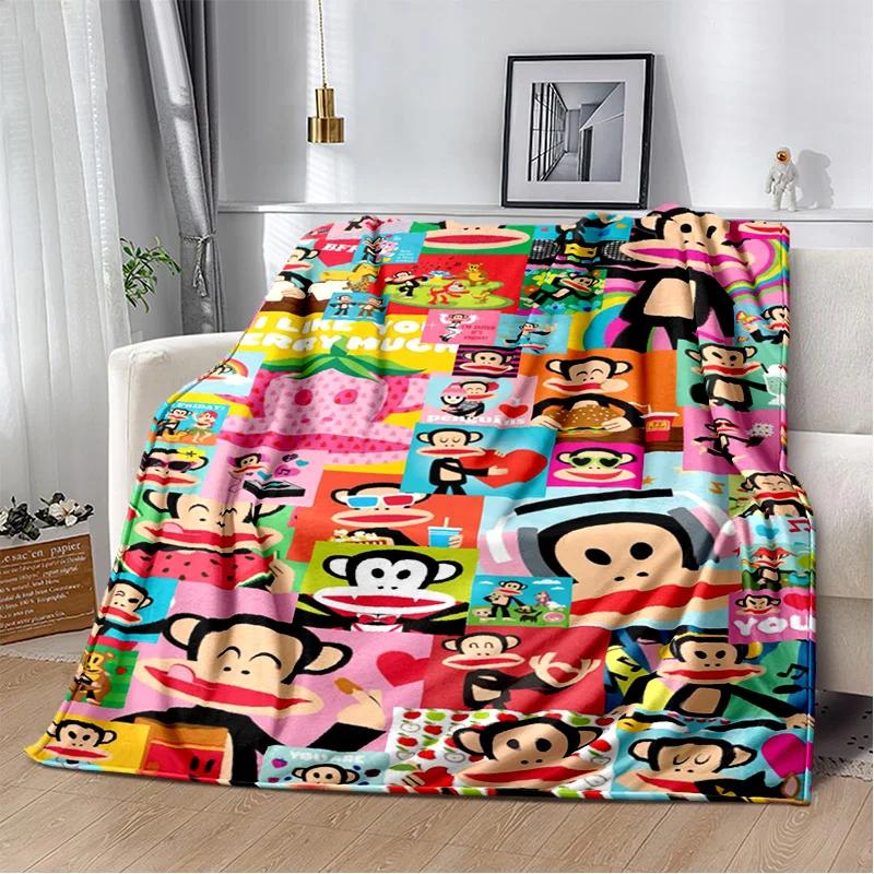 P-Paul Frank-k Flannel Portable Blanket for Children's Picnic in Living Room Bedroom Sofa Bed Ideal Birthday Gift
