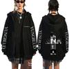 Singer Yungblud Black Hearts Club Zipper Hoodie Male Fleece Cotton Zip Up Hoodies Men Women Rock Vintage Oversized Zip Up Jacket