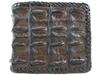 Luxury Crocodile Leather Wallet Brown Braided Edge [Pelgio] Bi-fold