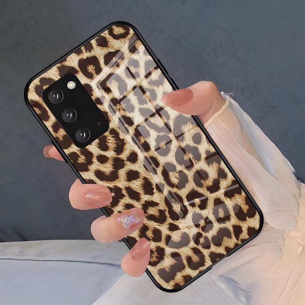 

Luxurious Leopard Print Phone Case For Samsung S26 S25 Plus S20 S20 Plus S22 Ultra S23 FE S21 Plus S21 Ultra Glass Cover Samsung S22 Plus