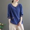 Autumn 2025 Women's Ethnic Retro Long Sleeve Top with Literary Collar - Chinese Style