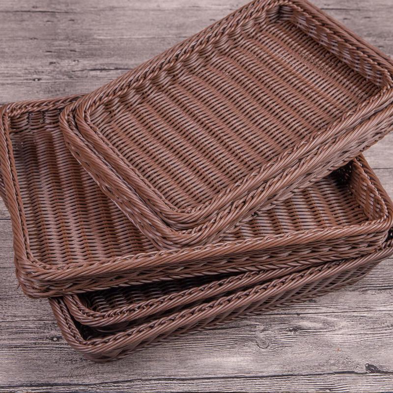 Huabeishi Imitation Rattan Kunststoff Rechteckige Aufbewahrungskörbe