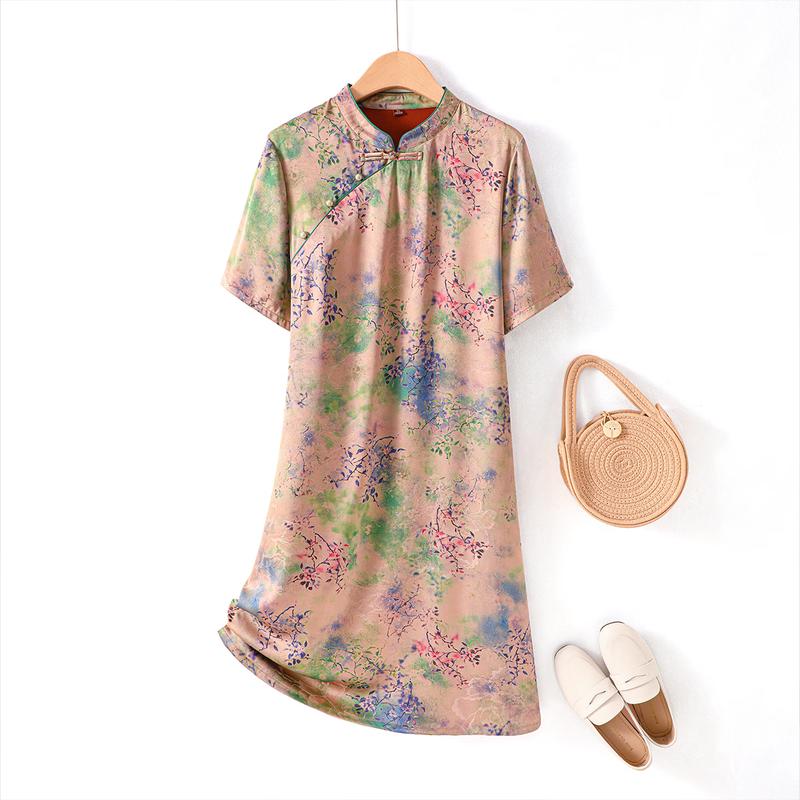 Yuzhaolin Women s New Chinese Style Printed Summer Dress 42