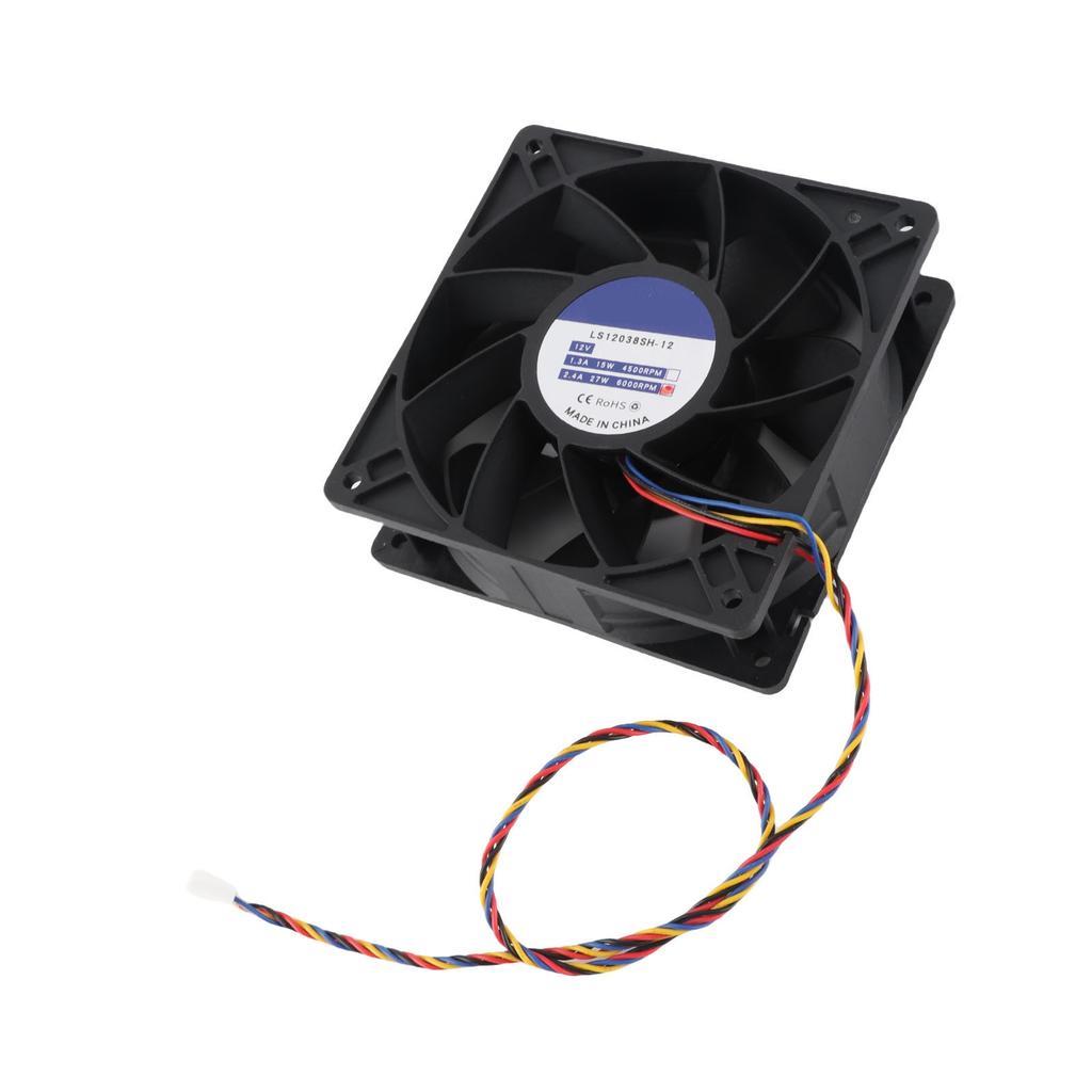 12cm Cooling Fan 120x38mm 6000rpm 12V 2.7A 4pin FG DC Brushless PWM Black Computer Case Fan for Camera Servers