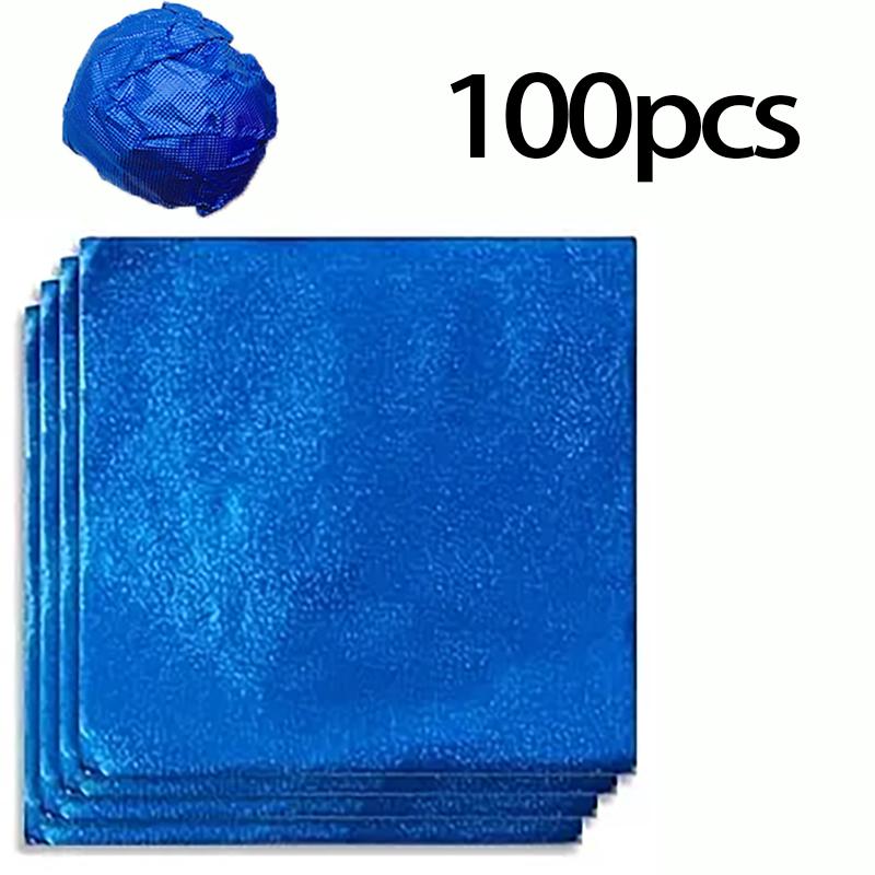 100pcs 10cm Gold Aluminium Foil Wrapper Paper Wedding Chocolate Paper Candy Wrapping Paper Sheets Wedding Party Candy Packaging
