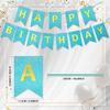 Light Blue Glitter Happy Birthday Banner Silver Happy Birthday Sign for Kids Boys Girls Silver Birthday Decorations Party Happy Birthday Sign for