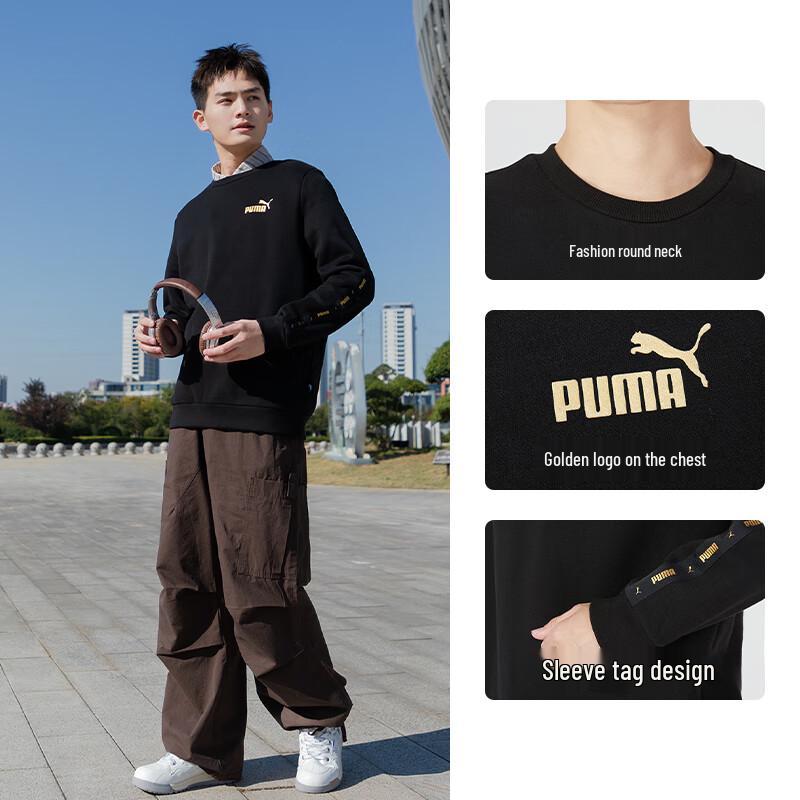 Puma Męska bluza z kapturem z logo, podszyta polarem