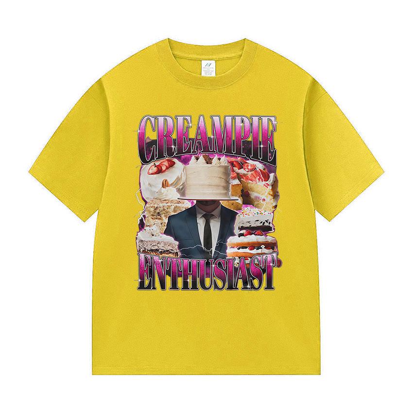 Lustiges Dessert Unangemessenes Meme Grafik T-Shirt Humor Foodie Stil Kurzarm T-Shirts Unisex Sommer Hochwertige Baumwoll-Tees