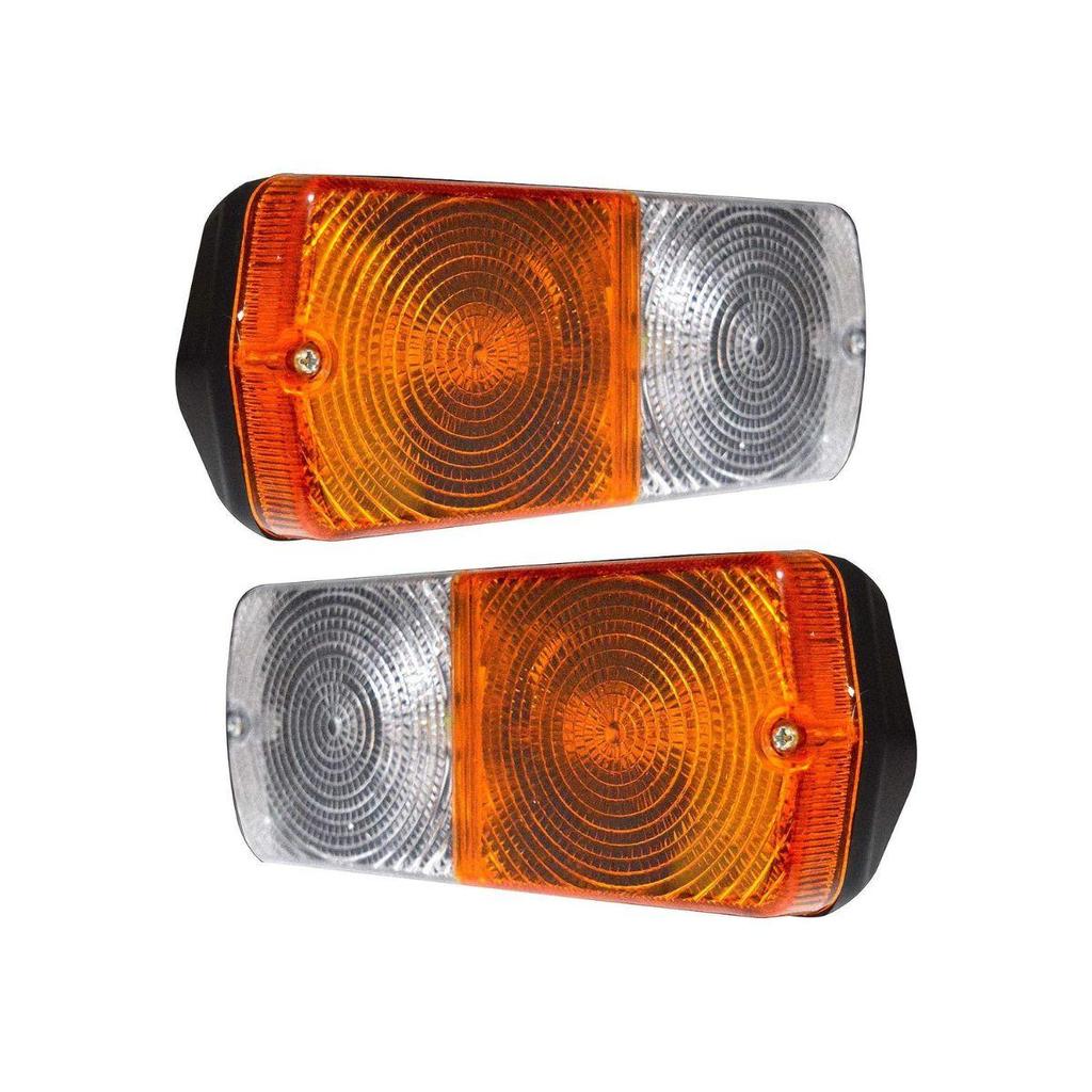 APSMOTIV Front and Rear Lamp Tail Lights Assembly with 12v Bulbs for Massey Ferguson Tractor 230 240 250 265 290 365 375 390 398 399 560 565 575 59