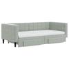 Pull Out Daybed with Drawers Light Grey 90x190 Cm Velvet