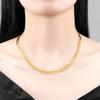 Light Luxury Fashion Jewelry Centimeter Custom Hot Sale Hip Hop  Gold Plated Flat Chain Cuban Chain Ladies Men's Necklace