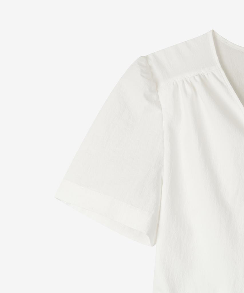 BASIKA Soft Wrap Cotton Dress (White)