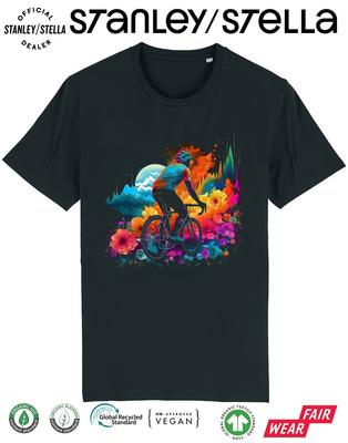 Herren Rad T-Shirt - Radsport Kunst Landschaftliche Blumen - Radfahrer Geschenk Fahrradbekleidung