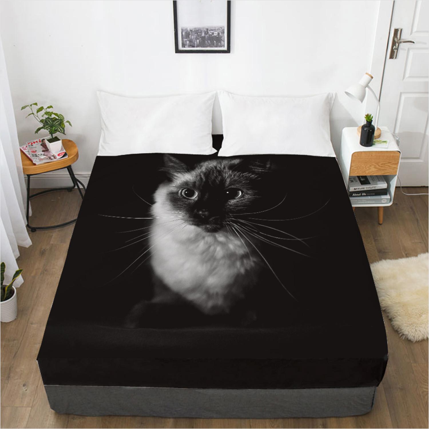 Модная домашняя простыня с котенком и 3D принтом — фото 9