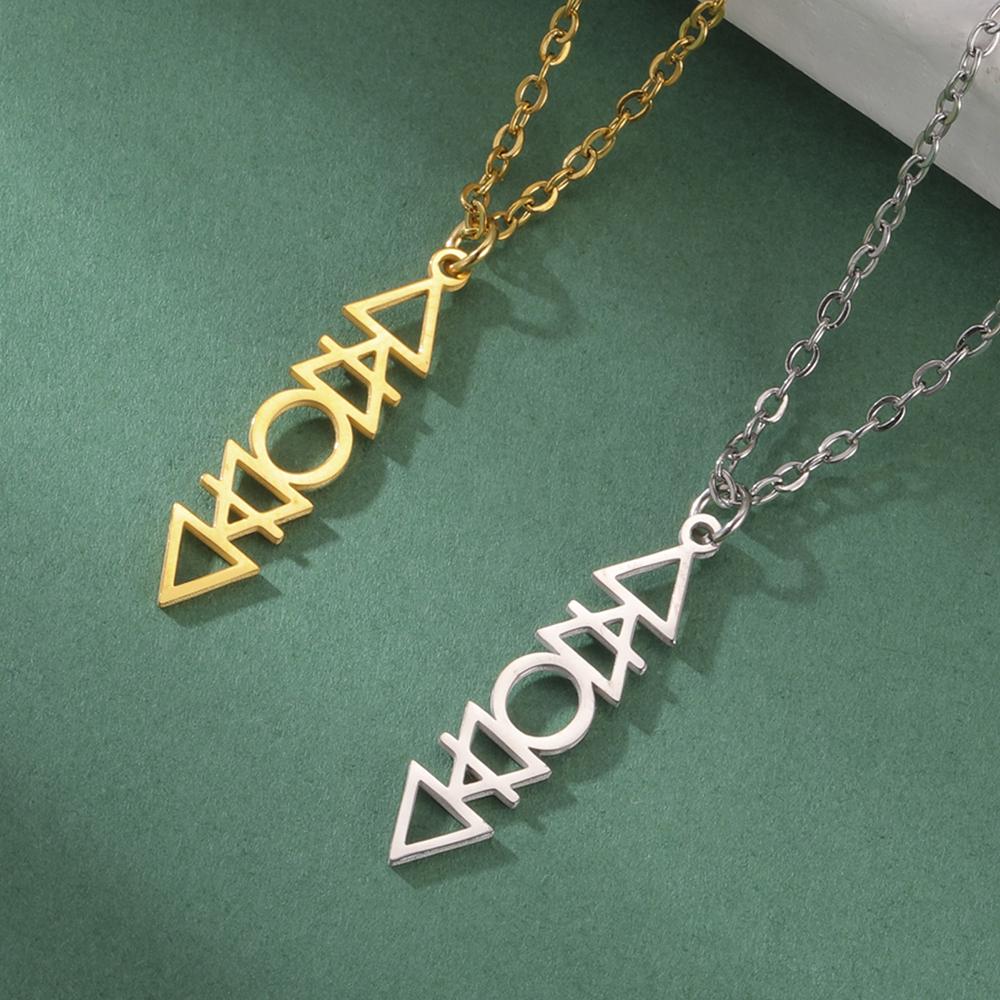 Dawapara Vier Elemente Halskette Ohrringe Schmuckset Wasser Feuer Luft Erde Symbole Alchemistisches Anhänger Edelstahl Schmuck
