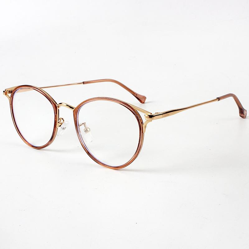Circular Myopia Glasses Fashion Vintage Gold TR90 Round Frames Prescription Eyeglasses Men Women Office Accessory Eyewear