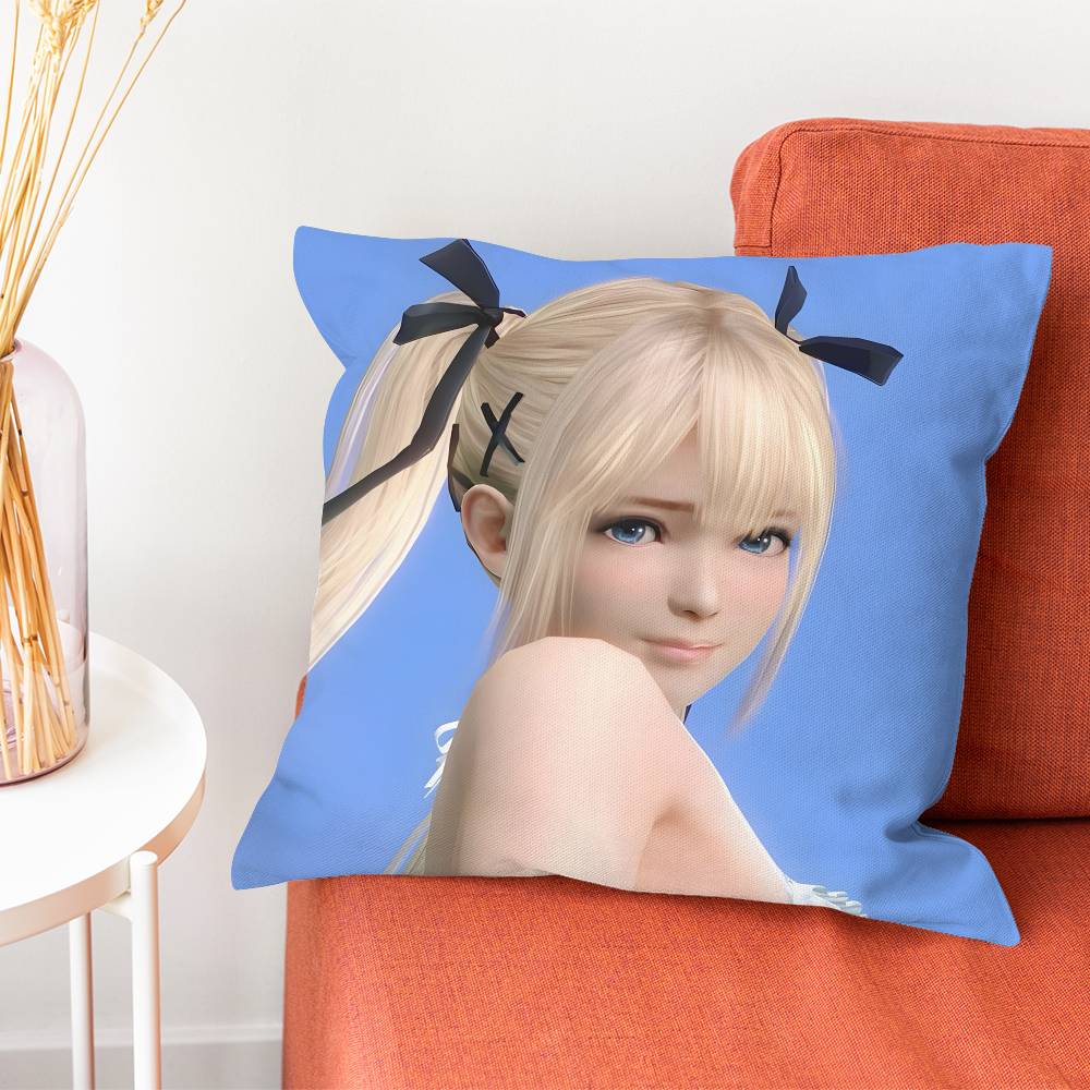 M-Marie Rose D-Dead Or Alive Game Pillow Case Plush Fabric Soft Double-Sided Printed Sofa Warm Winter Home Gift Cushion Cover
