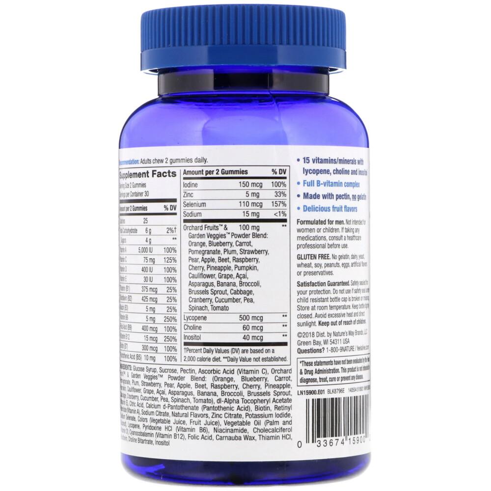 Nature's Way Alive! Men's Gummy Complete Multivitamin, Fruit Flavored, 60 Count