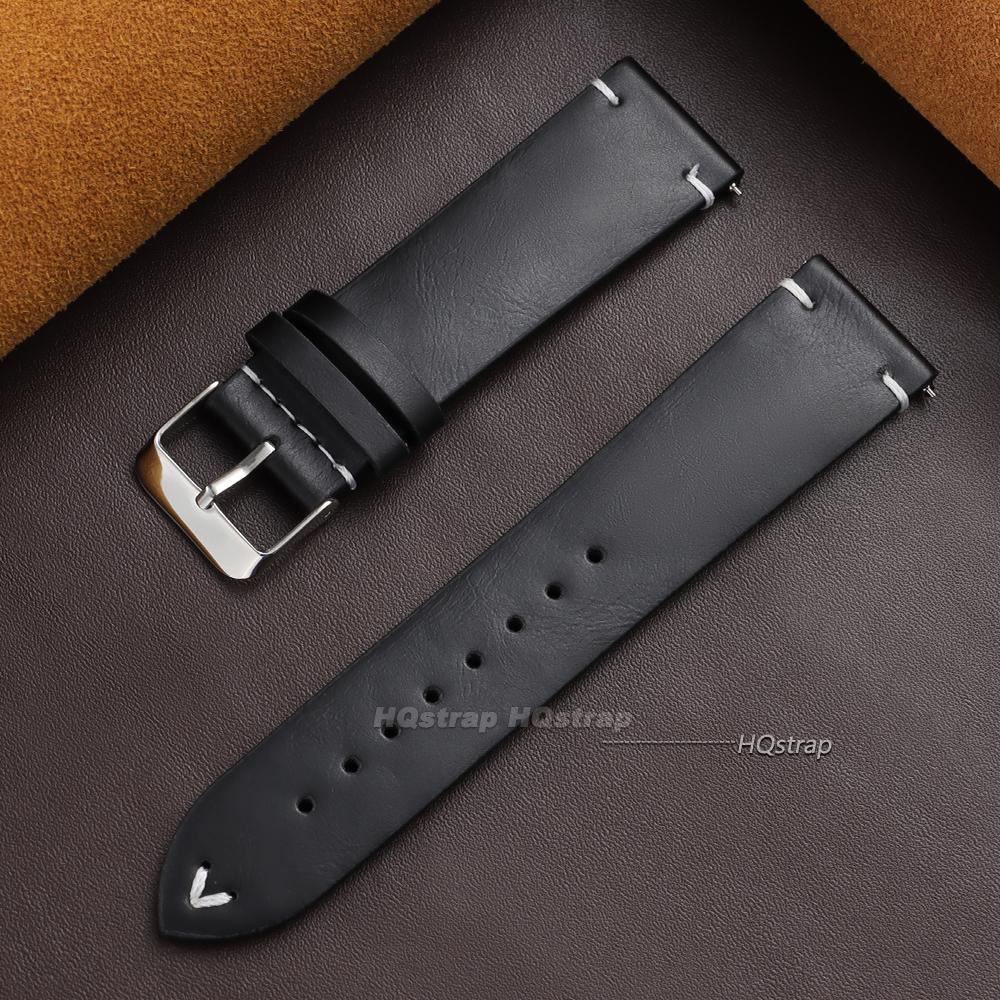 18 20 22mm Vintage Retro Calfskin Leather Watch Band Quick Release Straps Stitching Wristband Universal Men Women Bracelets Belt 18mm