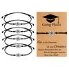 Yousheng 5Pcs/Set Students Compass Bracelet with Inspirational Card Handmade Braided Rope Adjustable Gifts Graduation Season Girls Compass Bracelet