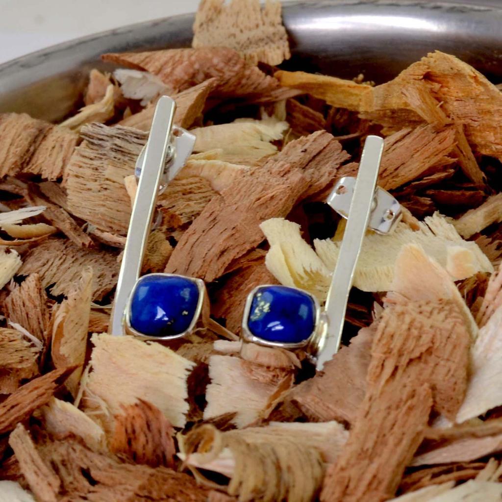 Lapis Lazuli 925 Sterling Silver Dangle Earrings, Gemstone Handmade Women Earrings