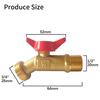 Heavy Duty Brass Faucet Weather Resistant Brass Spigot 1/2 Inch NPT Male to 3/4 Inch GHT Male for Garden Hose Use