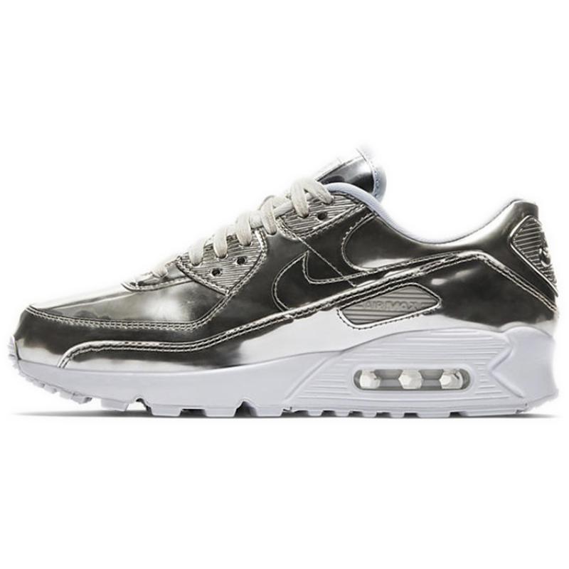 Nike Air Max 90 Metallic Silver 2020 Women's Sneakers Casual Shoes CQ6639-001