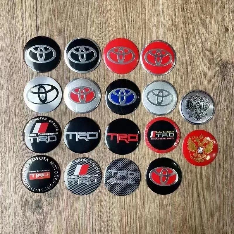 4pcs 56mm Aluminum Alloy logo Wheel Center Hub Cap Badge sticker For Toyota Prado Rav4 Yaris Hilux Prius Corolla Camry Accessory