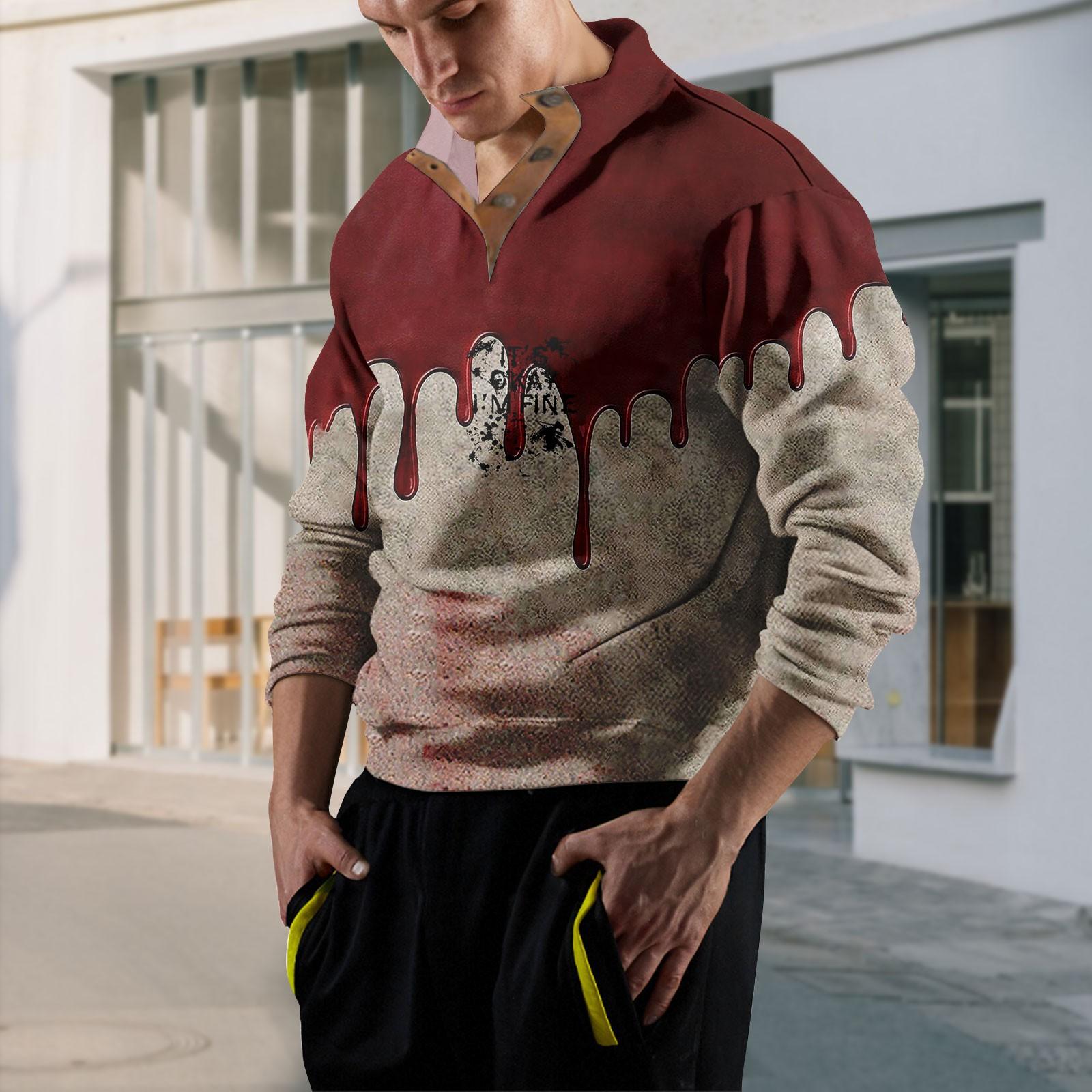 

Весенне-осенняя мужская толстовка с воротником-стойкой на открытом воздухе, повседневные свитера, топы XL арбуз красный